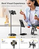 DIMONCOAT Phone Stand for Desk, Angle Height Adjustable Phone Holder for Desk, Aluminum Alloy Universal iPhone Stand Holder, Retractable Cell Phone Stand Recording Office for iPhone 16 15 Pro Max Plus