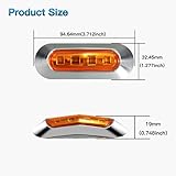 ALFU 20PCS 10Amber+10Red DC12V-24V LED Side Marker Indicator Lights Trailers Lights Lamp Front Rear Tail Clearance Lamp with Chrome Bezel Universial for Auto Car Bus Truck Lorry Trailer Boat Deck