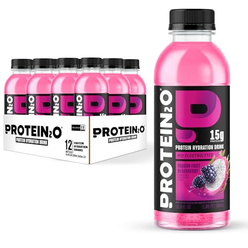 Protein2o 15g Whey Protein Infused Water Bottle, Dragon Fruit Blackberry, 16.9 Fl Oz (Pack of 12), 202.8 Fl Oz