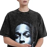 YTVTRXTVU Youth Men American ASAP Rapper Rocky Hip Hop Shirt Crew Neck Short Sleeve Shirt, Oversized Cool Cotton Tees Tops Shirt for Men, Graphic Streetwear Custom Tees Top Large Black