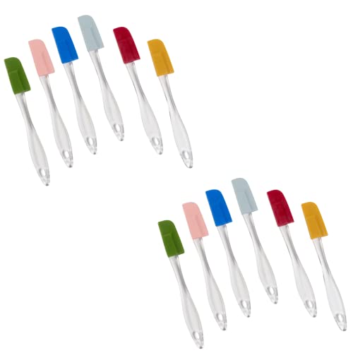 Evelots Set of 12 Mini Silicone Spatulas for Kitchen Cooking & Baking, Small Silicone Cooking Utensils, Heat Resistant BPA Free - Up To 446 Degrees