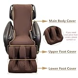 LIMIOFAQ Full Body Shiatsu Massage Chair Cover Slipcover Recliner Dustproof Protector Chair Cover Washable Sweat-Resistant Stretch Fabric Sofa Covers for Most Massage Chairs,Black,Body+Foot