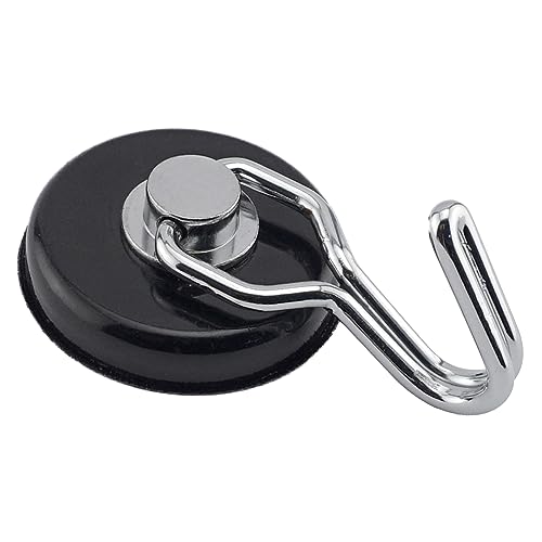 Master Magnetics 7580 Magnetic Hook Organizer Rotating Swing Hook 65 Pound Pull Force 1.47Diameter 0.54Thick Black