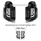 Advanblack Lower Fairings LED Running Light/Turn Signal Fairing Lower Grills Fit for 2014-2023 H-D Touring Models, 1 Pair, Motorcycles Lighting Accessories