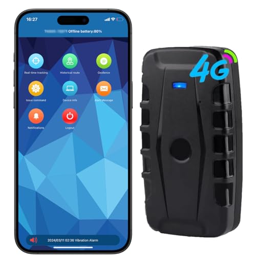 GPS Tracker for Vehicles Winnes 4G TK918 Worldwide Real-time Tracking Magnetic GPS Locator with 20000mah Battery Waterproof Tracker with Anti-Theft Alarm for Car/Boat,SIM Card Needed