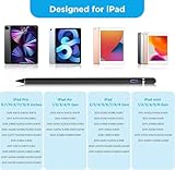 Stylus Pen for iPad, Pencil for iPad Pro 12.9/11/10.5/9.7 Inch Air 5/4/3/2/1 iPad 9/8/7/6/5/4/3/2 Mini 6/5/4/3/2/1 Generation Alternative Drawing Writing Digital Smart Stylist for Touch Screens