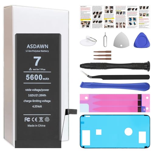 ASDAWN 5600mAh Battery for iPhone 7 (Not for 7 Plus), Upgraded Higher Capacity iPhone 7 Battery Replacement for A1660 A1778 A1779 A1780 A1853 A1866 with Professional Tools