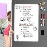 ANLIOTE Magnetic Dry Erase Board Fridge White Board Sheet 20 x13 inch, Flexible Large Refrigerator Magnets Whiteboard Planner for Home Kitchen, 2 Markers and Eraser