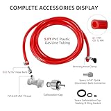 Dbgogo 5 Feet Ball Lock Disconnect Gas Tubing Line Stainless Steel Carbonation Cap Kit for Soda Beer PET Bottle CO2 Regulator Keg Tap with Stainless O.D 5/16'' Barb Brewing Hose Clamp Sealing Gasket