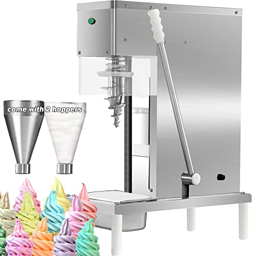 TXMACHINE Ice Cream Machines Real Fruit Ice Cream Blender mixer machine 30L/H Commercial Swirl Drill Frozen Yogurt Milkshake Ice Cream blending machine maquina helados (110V, with 1 stainless steel cup+1 plastic cup)