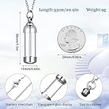 MTLEE Vial Necklace Glass Vial Pendant Stainless Steel Glass Container Necklace Openable Memorial Keepsake Cremation Ashes Holder (12 Pieces)