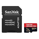 SanDisk Extreme PRO microSDXC UHS-I Memory Card 1 TB + Adapter & RescuePRO Deluxe (for Smartphones, Action Cameras or Drones, A2, Class 10, V30, U3, 200 MB/s Transfer)