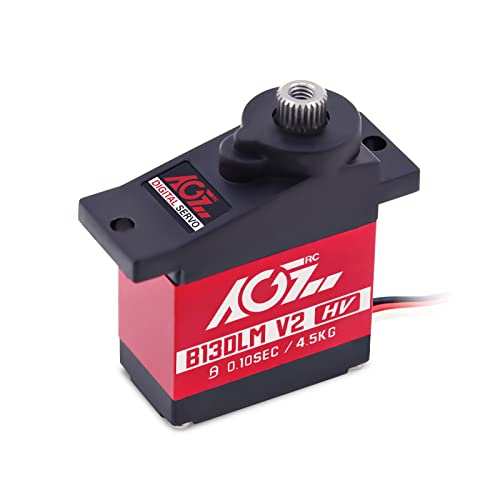 AGFRC Sub-Micro Servo Motor - Upgrade Metal Case Titanium Gear 4.5kg HV Mini Servo for 1/14 1/18 1/24 RC Cars Planes (B13DLM V2)