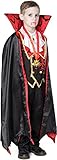 Spooktacular Creations Child Vampire Costume for Boy, Scary Halloween Red Vampire Costume for Kids Dress Up-M(8-10yr)