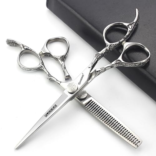 sharonds Professional Hair Cutting Shears,7/8 Inch Hair Scissors Straight Edge Razor Sharp Scissor Barber Hair Cutting Scissors Hairdressing Haircut Japan 440c Stainless Steel (7-inch 2pc)
