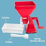 Tomato Strainer- Easily Juices w No Peeling Deseeding or Coring Necessary- Suction Cup Base Food Mill Press- Make Homemade Pasta Sauces, Fresh Salsa Potato Puree- Easy to Use, Cooking Supplies Gift