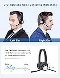 New bee Wireless Headset Bluetooth Headset with Noise Cancelling Microphone 20hrs Talk time & Mute Button for Work/PC/Office/Zoom/Skype (Include USB Dongle)