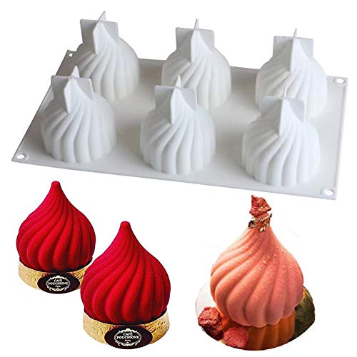 Silicone Molds Baking for Mousse Cake, 3D Baking Molds Dessert Molds for Pastry Truffle Pudding Jelly Cheesecake, Onion Shape, 6-Cavity