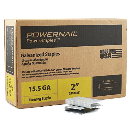 Powernail PS20077 15.5 Gauge 2 Inch Length Hardwood Flooring Staples (Box of 7700)