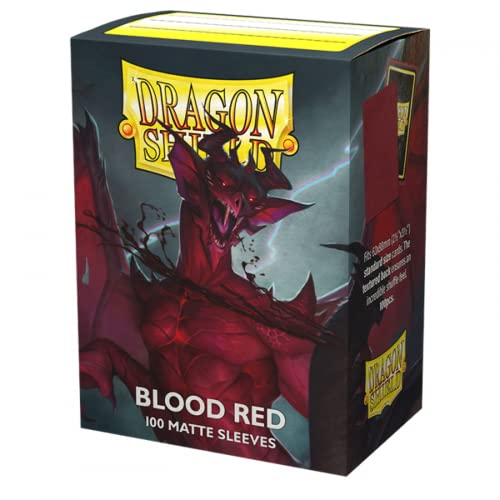 Dragon Shield | Standard Size Card Matte Sleeves | 100 CT - Smooth & Tough Premium TCG Sleeves | Compatible with Pokemon, Flesh & Blood, One Piece & Magic The Gathering | Blood Red - Matte