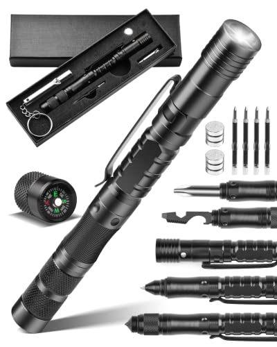 12 in 1 Tactical Pen Multitool Gifts for Men, Stocking Stuffers for Adult, Cool EDC Gear for Men - Christmas Birthday White Elephant Gifts for Dad, Husband, Boyfriend From Daughter Son Wife