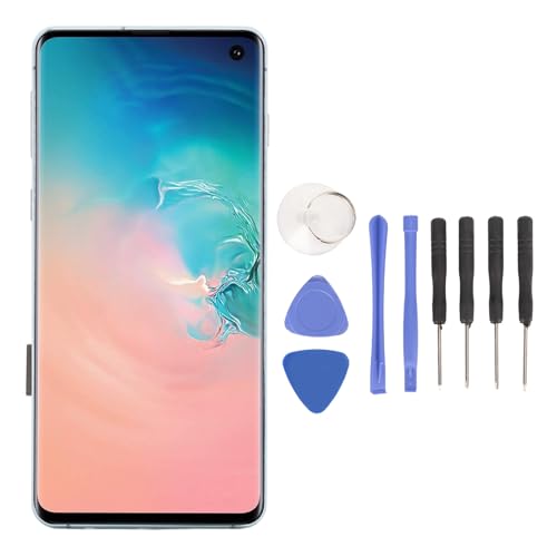 for Galaxy S10 Screen Replacement 6.1 Inch, Touch Screen Digitizer Assembly with Repair Tools, Support Fingerprint Recognition (Green)