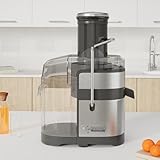 Hamilton Beach Professional Juicer Machine, Centrifugal Extractor, with 3.5” Super Chute for Whole Fruits and Vegetables, 1100 Watts Easy Sweep Cleaning Tool, Black (67906)