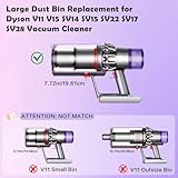 Dust Bin Replacement for Dyson V11 V15 V15S Detect Vacuum Cleaner Canister, Vacuum Bin Replacement for Part 970050-01 and Part 965443-01