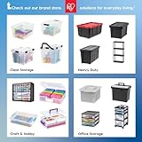 IRIS USA 13 Qt Stackable Plastic Storage Bins with Lids, 6 Pack - BPA-Free, Made in USA - See-Through Organizing Solution, Latches, Durable Nestable Containers, Secure Pull Handle - Clear