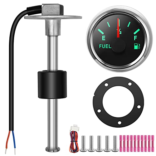 RUPSE Fuel Sender Unit Boat Fuel Tank Sending Unit Fuel Water Level Sensor Stainless Steel Fuel Sender and Fuel Gauge for Boat Car Truck RV (12"(300mm))