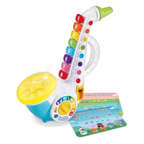 VTech Lumi Magic Saxophone, Children's Jazz Musical Instrument, Interactive Saxophone with 8 Colorful Keys, 4 Nursery Rhymes, Ages 2+