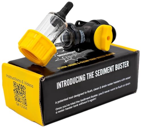 Sediment Buster - Water Heater Tool UL Verified V699054 – Flushes, Cleans, Drains, Breaks Up Sediment Clogs from Electric or Gas Water Heaters – Easy to Use