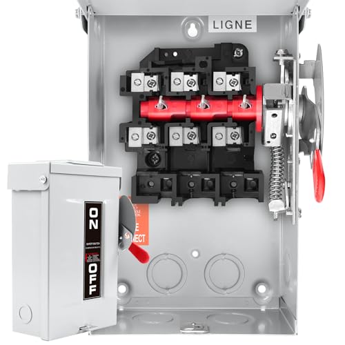 30 Amp Disconnect Switch,3 Pole Safety Switch,Non-Fusible,Indoor&Outdoor,Meeting NEMA 3R Standards,Galvanized Steel，Anti Corrosion and Rust Prevention,10-Year Warranty