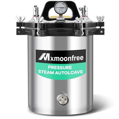 Mxmoonfree 12L Lab Autoclave, Portable Steam Autoclave for Lab Equipment, Culture Medium, Glassware, Jar Canning 110v
