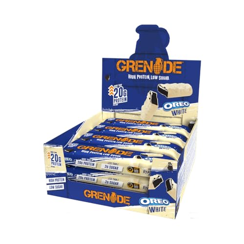 Grenade High Protein, Low Sugar Bar, 12 x 60g - Oreo White