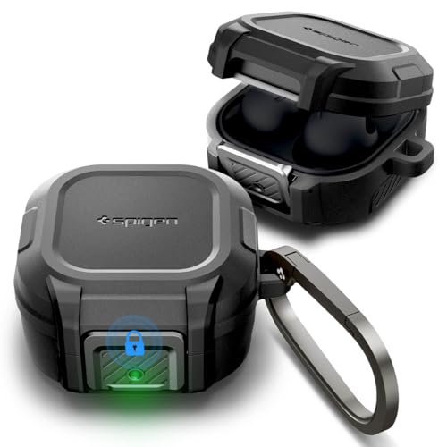 Spigen Lock Fit Designed for Galaxy Buds Core (2025) / FE (2023) / Buds2 Pro (2022) / Buds 2 (2021) / Buds Pro (2021) / Buds Live (2020) Case with Secure Lock Protection - Black