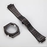 GA2100 Metal Watch Band Case Replacement Kit, Stainless Steel Strap Bezel Accessories Compatible with Casio Mens Gshock GA2100/GA-2110 Watches (Black)