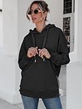 ANRABESS Women Oversized Hoodies Side Zipper Fleece Long Sweatshirts Lightweight Tunic Pullover 2024 Fall Trendy Clothes Black X-Large