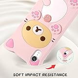 STSNano Kawaii Phone Case for iPhone XR 6.1'' 3D Cute Cartoon Bear Phone Case Fashion Cool Funny Bear Soft TPU Protective Case for iPhone XR Silicone Cover for Women Girls Kids PK