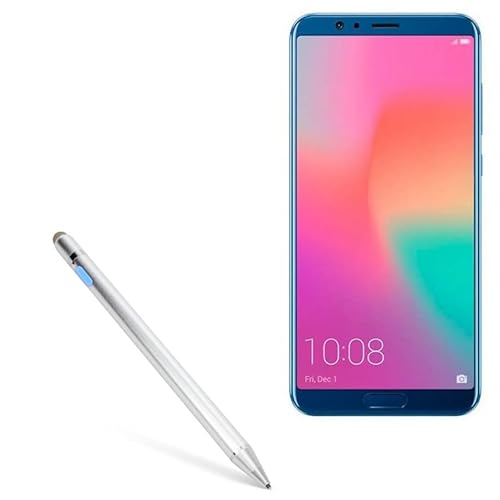 BoxWave Stylus Pen Compatible with Honor View 10 - AccuPoint Active Stylus, Electronic Stylus with Ultra Fine Tip - Metallic Silver