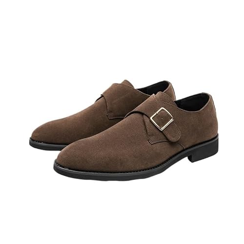 Fashion Luxury Designer Black Brown Suede Monk Strap Shoes for Men Formal Wedding Dress Homecoming Sapatos Tenis Masculino