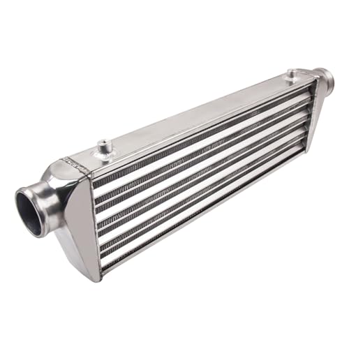 maXpeedingrods Universal Front Mount Intercooler 27.5" X 7" x 2.25" Tube & Fin 2.5" Inlet & Outlet Aluminum, Silver