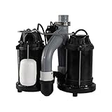 WAYNE - 1/2 HP Basement [Sump] [Pump] System with Integrated Vertical Float Switch and 12 Volt [Battery] Back Up Capability, [Battery] Not Included - Up to 5,100 Gallons Per Hour - Heavy Duty