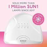 UV LED Nail Lamp, SUNUV Gel Light for Nail Polish 48W UV Dryer with 3 Timers SUNone White