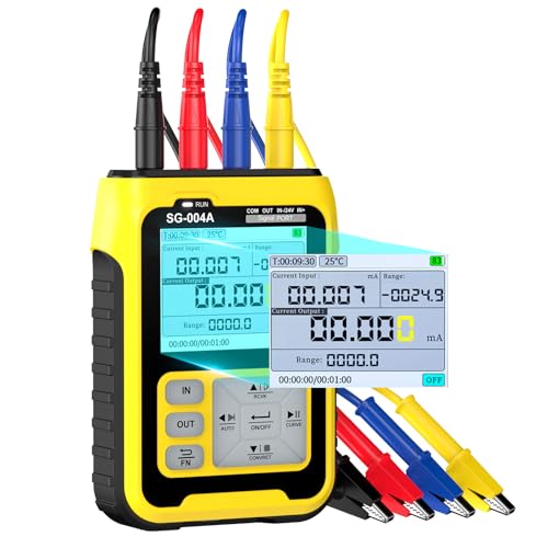 Upgraded SG-004A Signal Generator, Seesii 4-20mA 0-24V Adjustable Analog Current Voltage Generator Simulator with Real-time Curve,Historical Record, Resistance Pressure Generator Calibrator