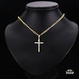 14k Two Tone Gold Religious Crucifix Cross Charm Pendant 43mm X 20mm