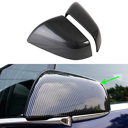 Oubolun Side Mirror Cover for Tesla Car Exterior Accessories ABS Plastic Outside Cap (Pack of 2)(Model X 2017-2020 Imitation Carbon Fiber )