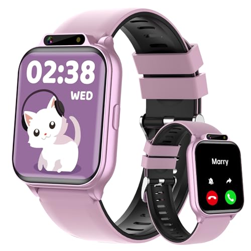 Smart Watch for Kids, 1.85" Fitness Tracker with Heart Rate, Sleep Monitor, IP68 Waterproof Smartwatches with Video Camera Music Player, Pedometer, Game, SOS Button, NO APP/Phone, Gift for Boys Girls.