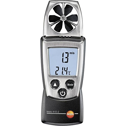 Testo 410-2 Digital Pocket Vane Anemometer, 0.4 to 20 m/s Velocity, -10 to +50° C Temperature, 0 to 100% RH