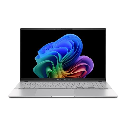 ASUS Vivobook S 15 Laptop; Copilot+ PC, 15.6” 3K 120Hz OLED Display, Qualcomm Snapdragon X Elite X1E-78-100 12-Core Processor, 16GB RAM, 1TB SSD, Windows 11 Home, Cool Silver, S5507QAD-PS96